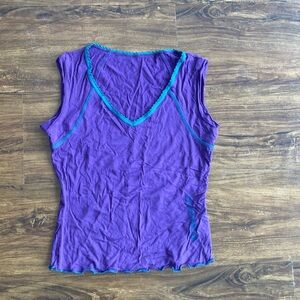 Vibrant Purple Tank Top with Blue Accents